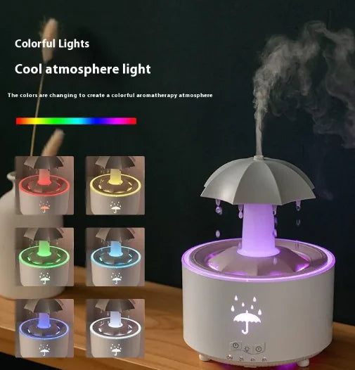 "360° Rotating Aromatherapy Humidifier – Calm Your Space with Swirling Mist & Scent"